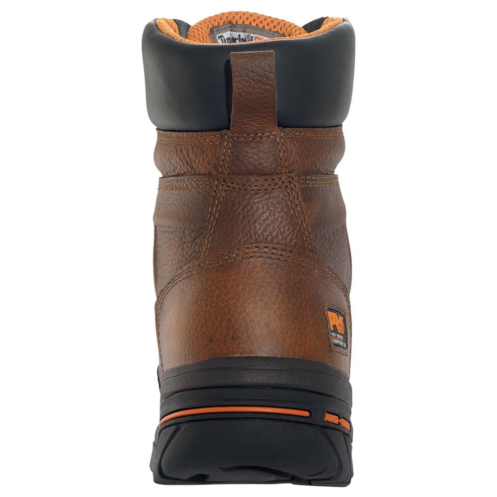 Timberland Μποτακια Εργασίας Ανδρικα Καφε - Pro® Helix 8\" Comp Toe - Greece 9846573-WP